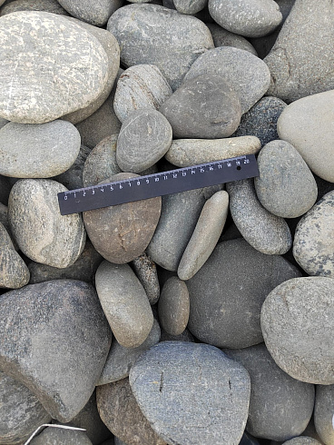 Kamenclub.ru: Галька речная плоская (серо-белая) фр. 70-120 мм. купить  в Брянске галька галечник речной серый, белый окатанная плоская  природная галька 9000 руб/т   фото КАМЕНЬ КЛУБ