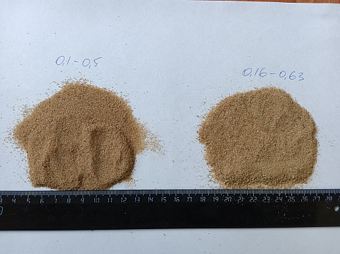 Кварцевый песок для площадок фр. 0,16-0,63 мм.  купить в Брянске фото Камень Клуб