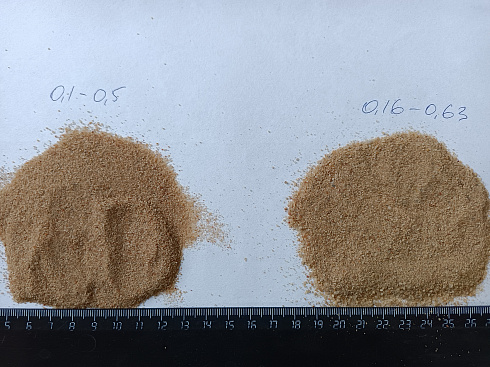 Кварцевый песок для площадок фр. 0,16-0,63 мм.  купить в Брянске фото Камень Клуб