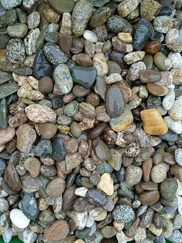 Kamenclub.ru: Галька горная речная окат (цветная) фр. 20-40 мм. купить  в Брянске галька речная серый синий бежевый белый окатанная речная галька ландшафтная 6800 руб/т   фото КАМЕНЬ КЛУБ